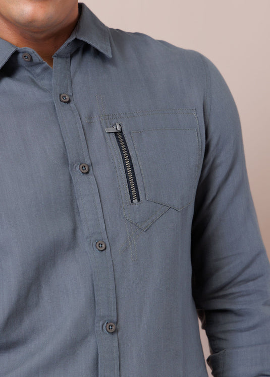 Detailed Linen L/S Shirt