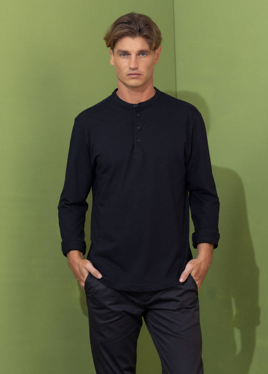 Casual wear manderin  collar L/S T-shirt