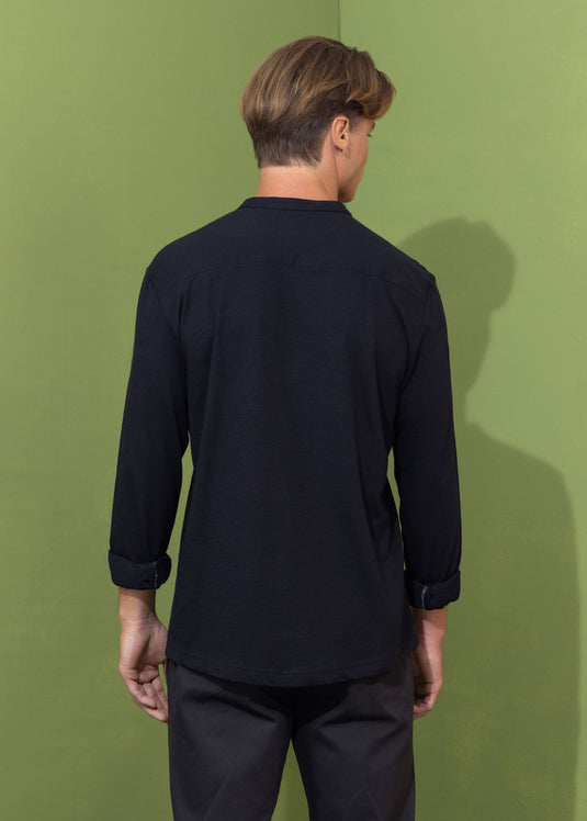 Casual wear manderin  collar L/S T-shirt