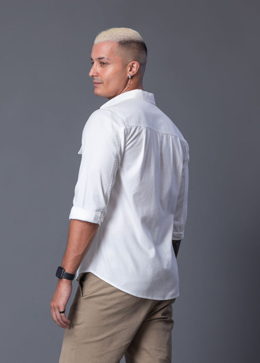 Casual wear Textured Double Pkt L/S Shirt