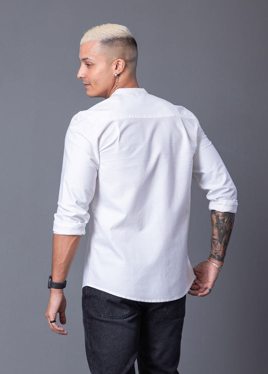 Casual Wear Manderin Collar  L/S Shirt