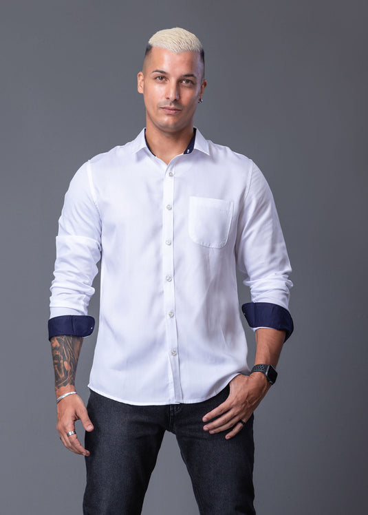 Contrast Detailed L/S Shirt