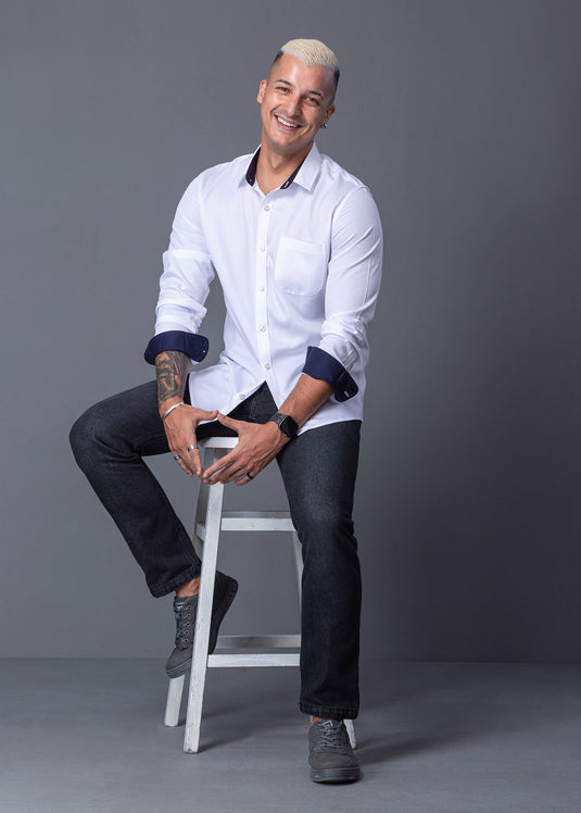 Contrast Detailed L/S Shirt