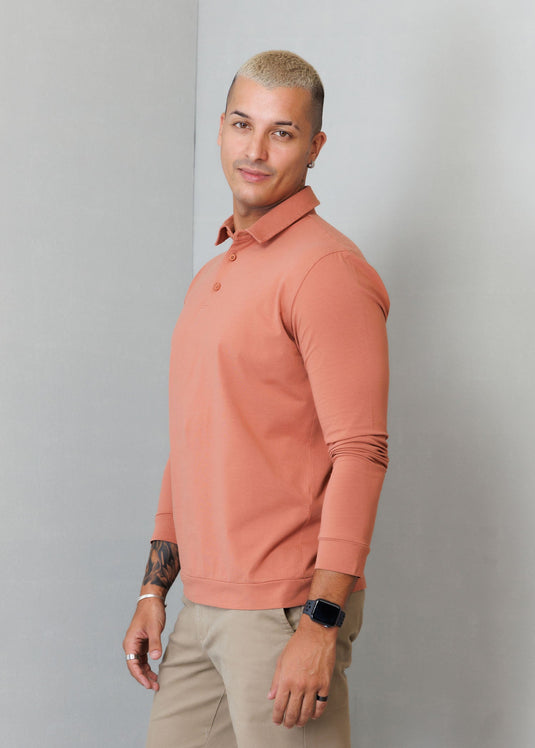 Casual Wear Self collar L/S T-shirt
