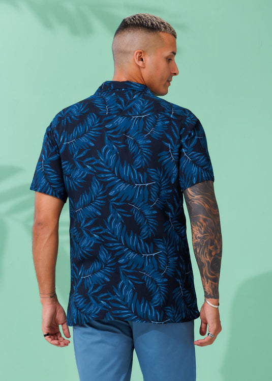 Printed Cuban Collar Shirt