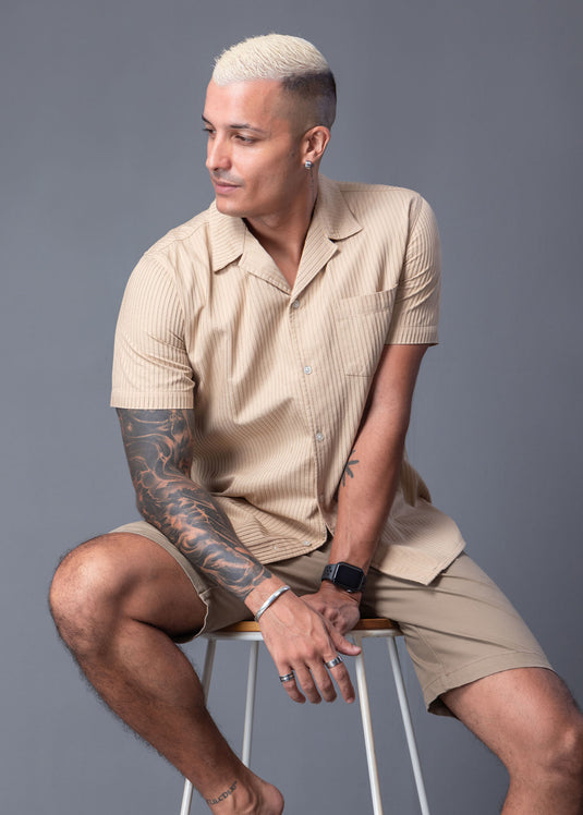 Casual Wear Cuban Collar S/S Shirt