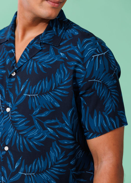 Printed Cuban Collar Shirt