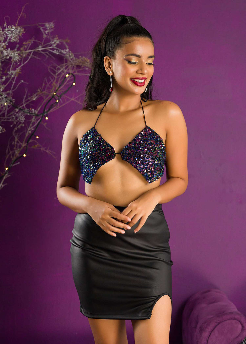 Sequin bra