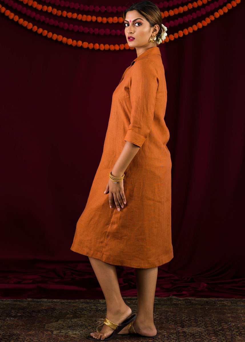 Stripes Button Down Shirt Dress