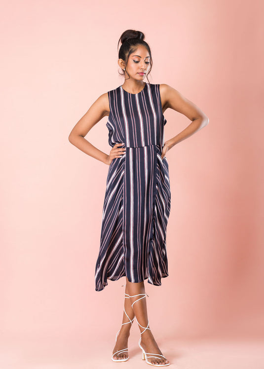 Paneled Stripe Dress