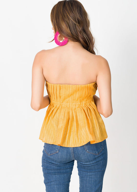 Pleated crop top | YEL