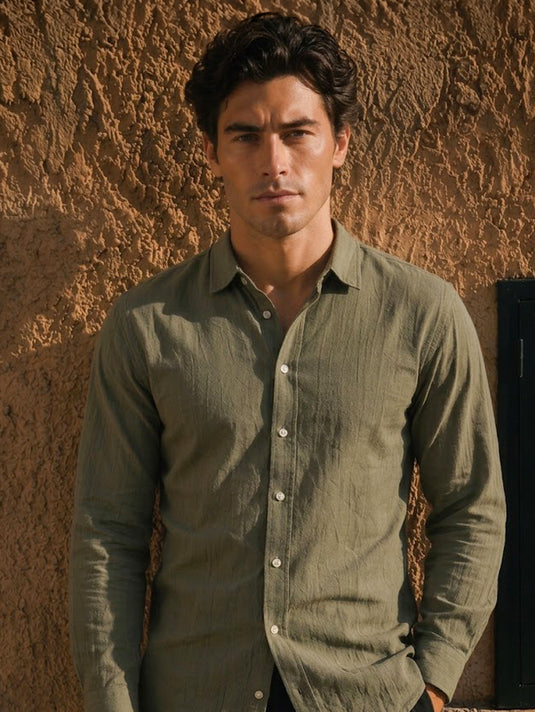 Straight Hem Long Sleeve Shirt