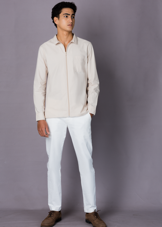 Linen Jacket With Zipper