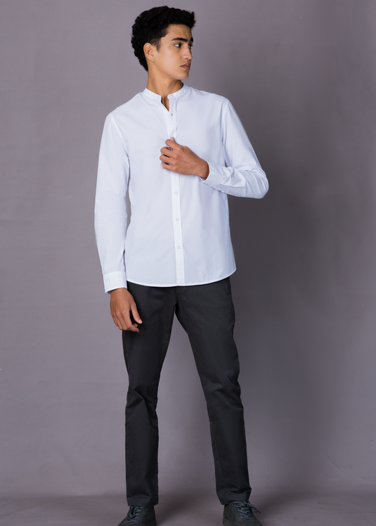 Mao collar shirt L/S