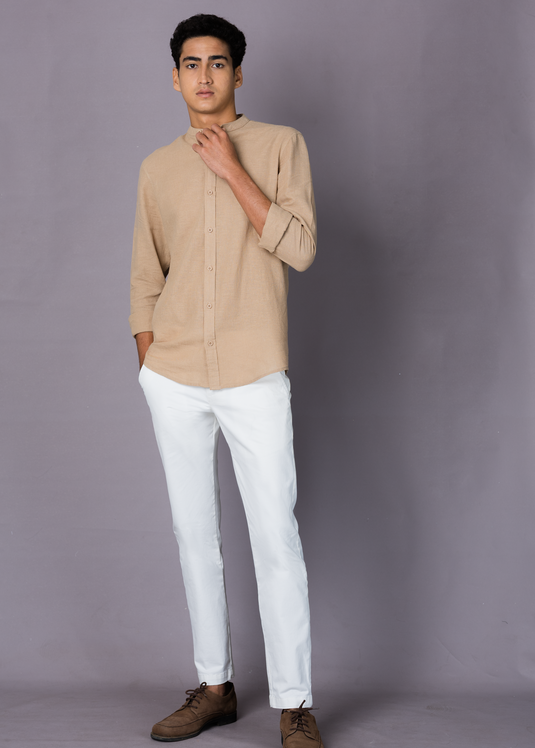 Mao collar shirt L/S