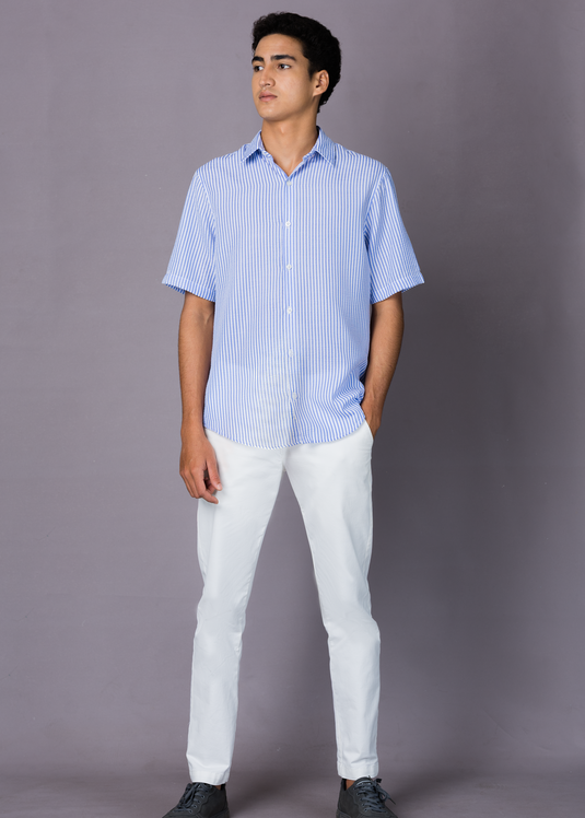 Striped Collar Shirt S/S