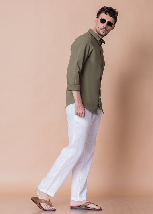 Slim Fit Waffle Long Sleeve Shirt