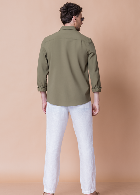 Slim Fit Waffle Long Sleeve Shirt