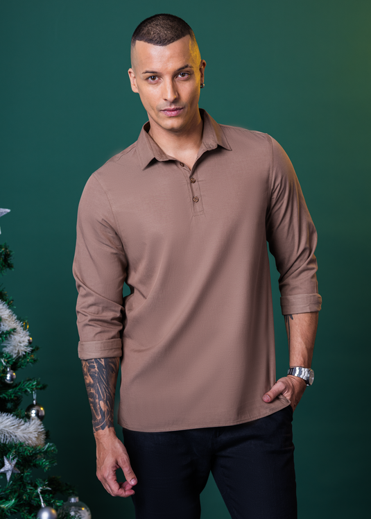 Party Wear Half Placket L/S Shirt