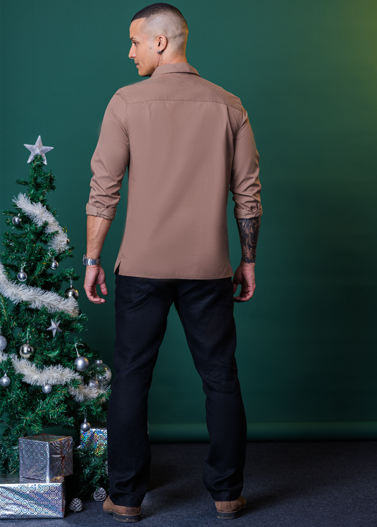 Party Wear Half Placket L/S Shirt