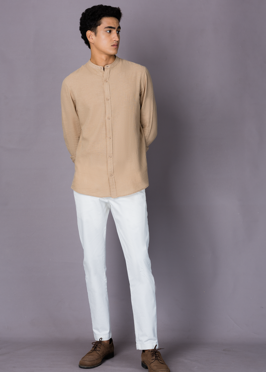 Mao collar shirt L/S