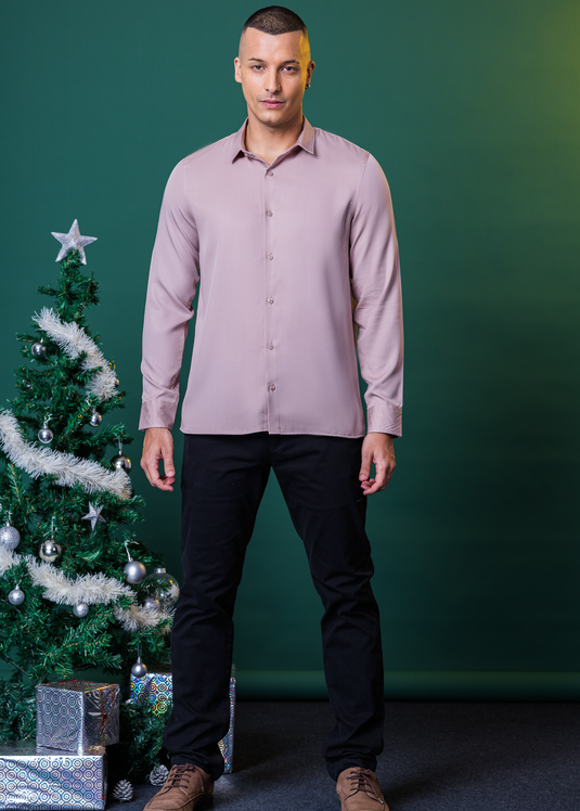 Party Wear Straight Hem L/S Shirt