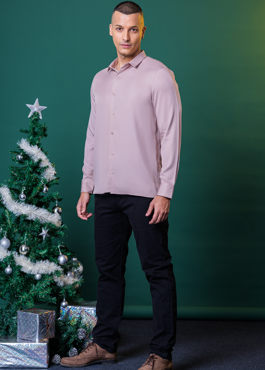 Party Wear Straight Hem L/S Shirt