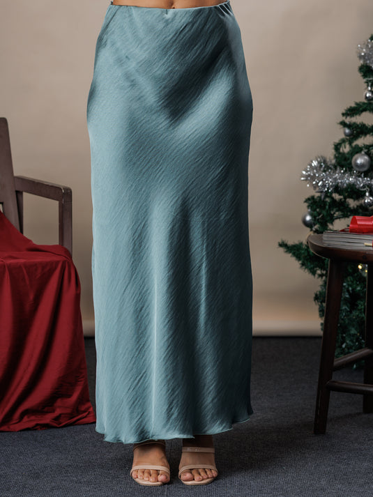 Bias satin maxi skirt