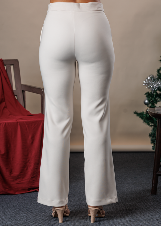 Basic wide leg pant with side zipper