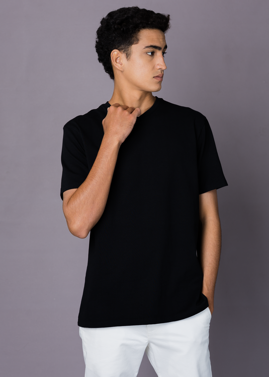 Printed back crewneck T shirt