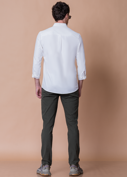 Poly Textured Long Sleeve Shirt