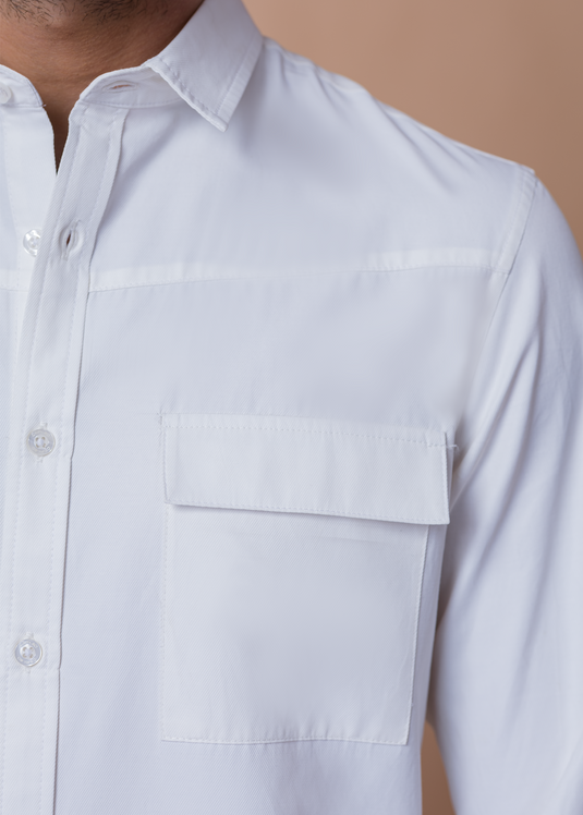 Poly Textured Long Sleeve Shirt