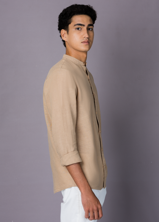 Mao collar shirt L/S