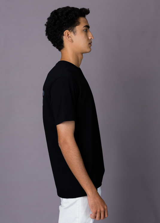 Printed back crewneck T shirt