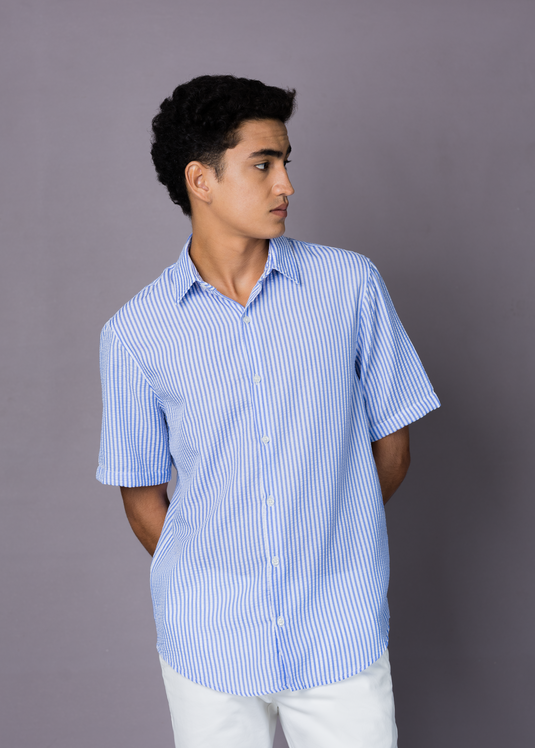 Striped Collar Shirt S/S