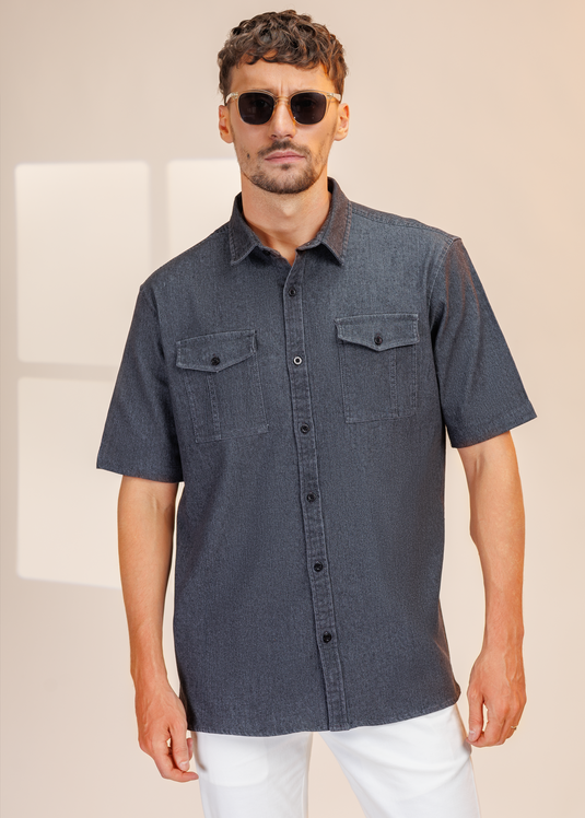 Heavy Wash Denim S/S Shirt