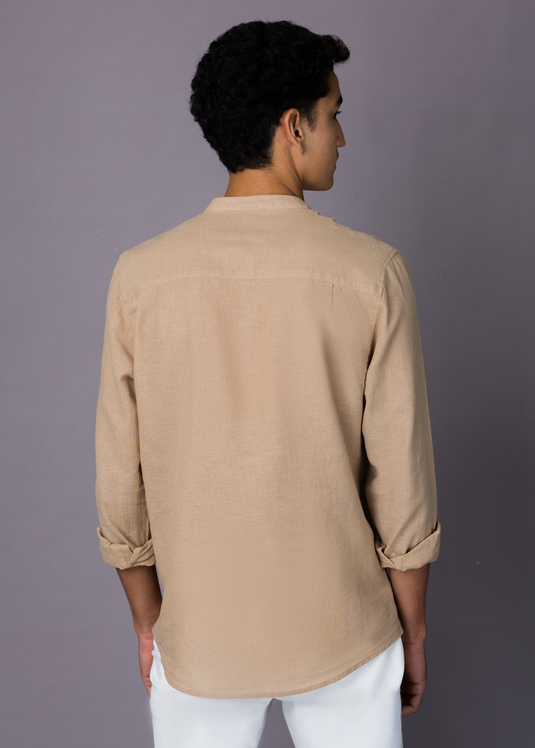 Mao collar shirt L/S