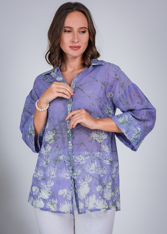 Batik Bell Sleeve Blouse