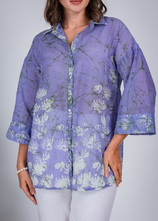 Batik Bell Sleeve Blouse