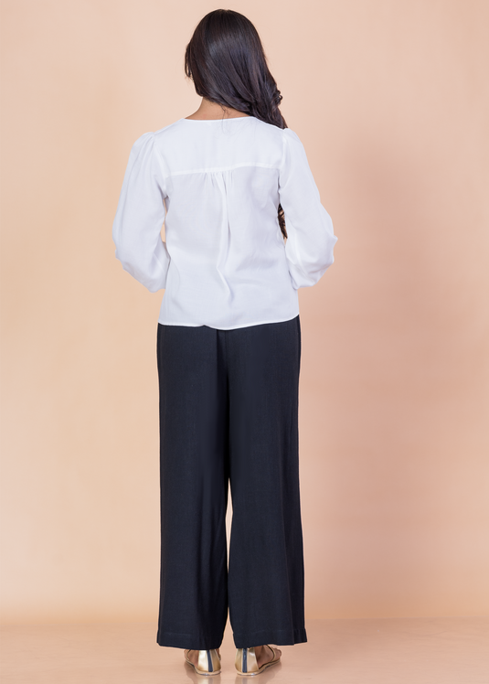 Frill detailed square neck top