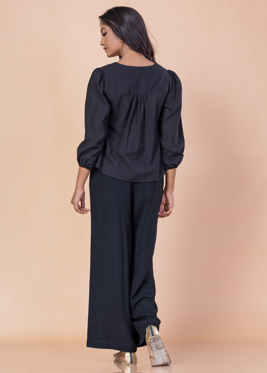 Frill detailed square neck top