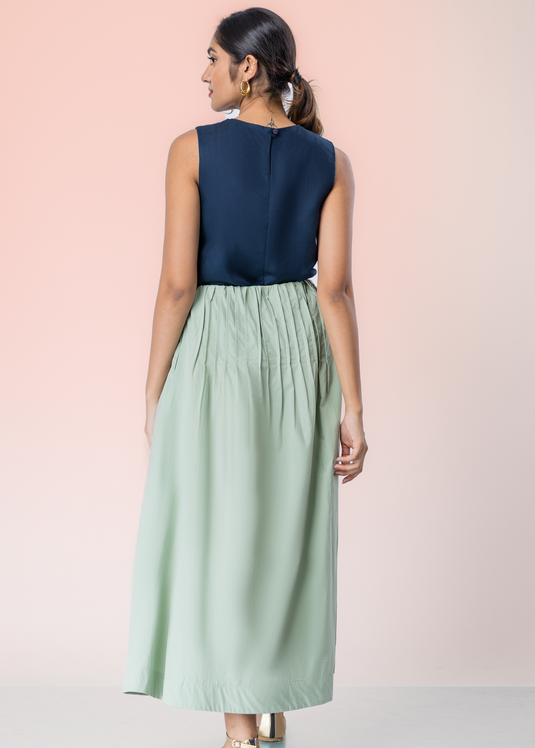 Maxi Slirt With Pin Tucks