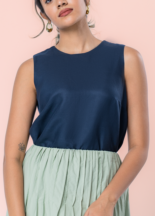 Maxi Slirt With Pin Tucks