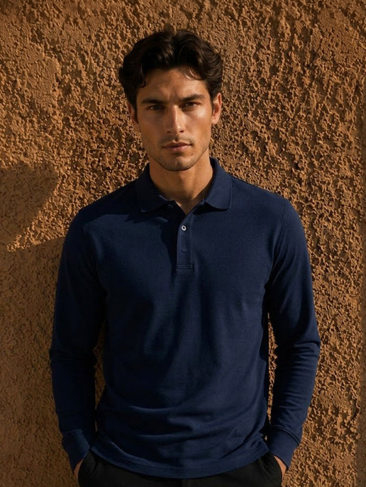 Casual Wear Self Collar Long Sleeve T-shirt