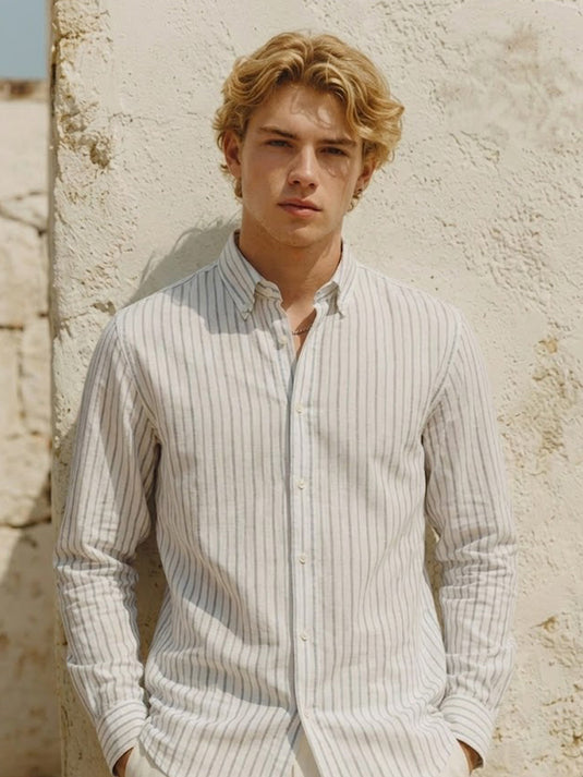 Casual Wear Stripe Long Sleeve Shirt