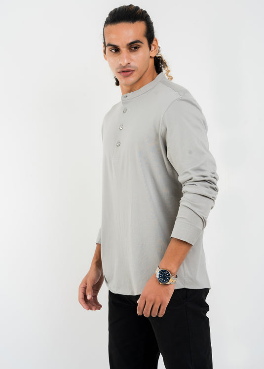 Mandarin Collar L/S T-Shirt