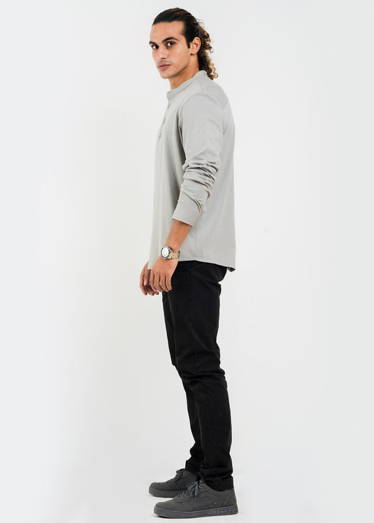 Mandarin Collar L/S T-Shirt