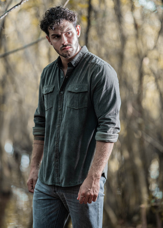 Casual Wear Corduroy Double PKT  L/S Shirt