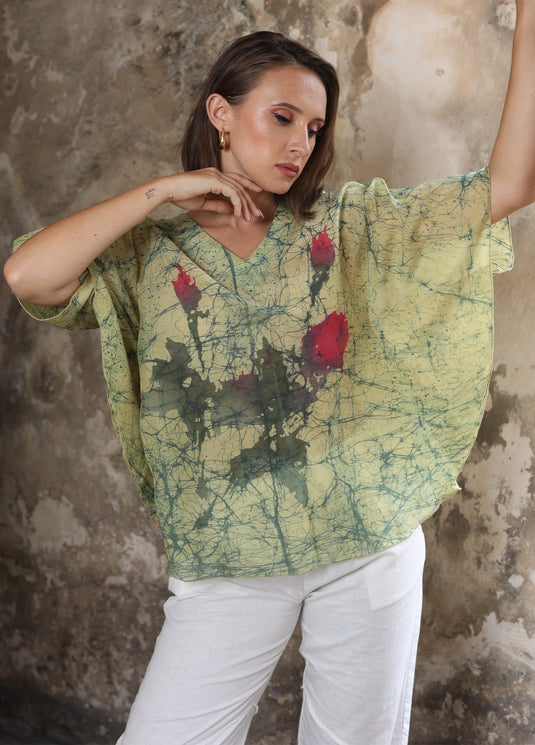 Batik v-neck kaftan