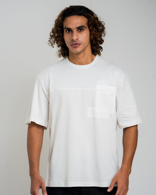 Oversized Crew Neck T-shirt With PKT Detail